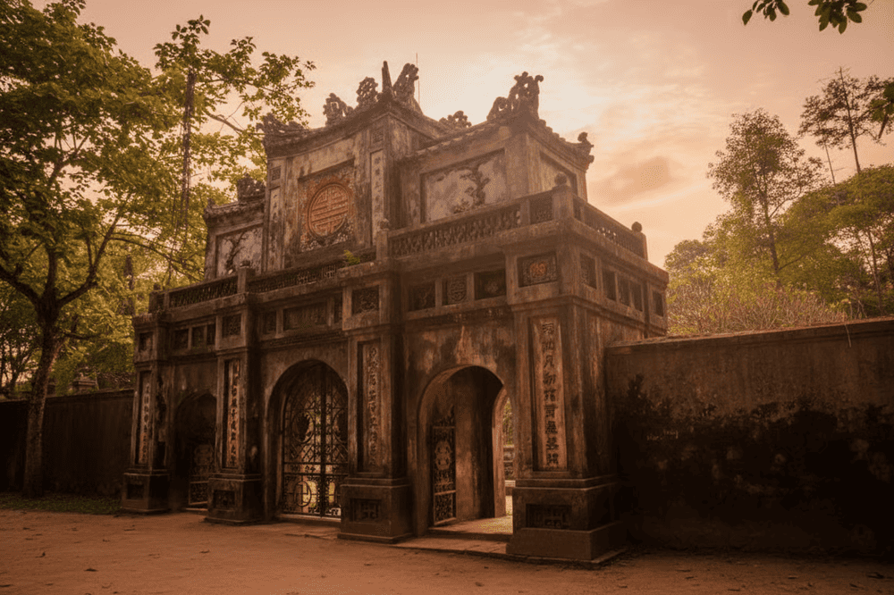 Cổng tam quan được bảo tồn gần như nguyên vẹn